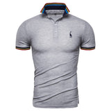Dropshipping 2019 New Summer Cotton Polo Men Solid Deer Embroidery Short Sleeve Polo Shirt Men Fashion Polo Giraffe Mens Shirts