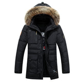 -40 Degree Cold Resistant Russia Winter Jacket Mens Top Quality Genuine Fur Collar Thick Warm White Duck Down Men's Winter Coat