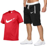 2019 Summer Fashion Men Two Pieces Sets T Shirts+Shorts Suit Men Tops Tees Fashion Tshirt High Quality Men Clothing