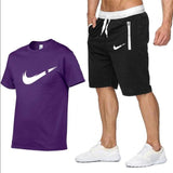 2019 Summer Fashion Men Two Pieces Sets T Shirts+Shorts Suit Men Tops Tees Fashion Tshirt High Quality Men Clothing