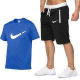 2019 Summer Fashion Men Two Pieces Sets T Shirts+Shorts Suit Men Tops Tees Fashion Tshirt High Quality Men Clothing