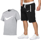 2019 Summer Fashion Men Two Pieces Sets T Shirts+Shorts Suit Men Tops Tees Fashion Tshirt High Quality Men Clothing
