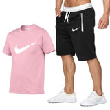 2019 Summer Fashion Men Two Pieces Sets T Shirts+Shorts Suit Men Tops Tees Fashion Tshirt High Quality Men Clothing