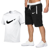 2019 Summer Fashion Men Two Pieces Sets T Shirts+Shorts Suit Men Tops Tees Fashion Tshirt High Quality Men Clothing