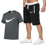 2019 Summer Fashion Men Two Pieces Sets T Shirts+Shorts Suit Men Tops Tees Fashion Tshirt High Quality Men Clothing