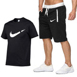 2019 Summer Fashion Men Two Pieces Sets T Shirts+Shorts Suit Men Tops Tees Fashion Tshirt High Quality Men Clothing