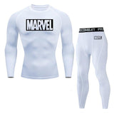 Marvel logo Men Sport Thermal Underwear Sports Compression Underwear Gym Training Tights Quick-Drying Wicking Clothing