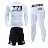 Marvel logo Men Sport Thermal Underwear Sports Compression Underwear Gym Training Tights Quick-Drying Wicking Clothing