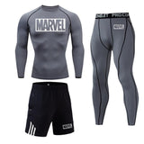 Marvel logo Men Sport Thermal Underwear Sports Compression Underwear Gym Training Tights Quick-Drying Wicking Clothing
