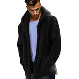 Winter Warm Men Winter Thick Hoodies Tops Fluffy Fleece Fur Jacket Hooded Coat Outerwear Long Sleeve Cardigans
