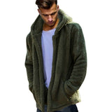 Winter Warm Men Winter Thick Hoodies Tops Fluffy Fleece Fur Jacket Hooded Coat Outerwear Long Sleeve Cardigans