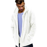 Winter Warm Men Winter Thick Hoodies Tops Fluffy Fleece Fur Jacket Hooded Coat Outerwear Long Sleeve Cardigans