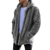 Winter Warm Men Winter Thick Hoodies Tops Fluffy Fleece Fur Jacket Hooded Coat Outerwear Long Sleeve Cardigans