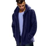 Winter Warm Men Winter Thick Hoodies Tops Fluffy Fleece Fur Jacket Hooded Coat Outerwear Long Sleeve Cardigans