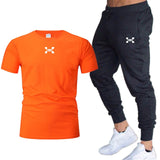 2019 new T Shirt+Pants Sets Men Letter Printed Summer Suits Casual Tshirt Men Tracksuits Brand Clothing Tops Tees Set Male 2XL