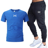2019 new T Shirt+Pants Sets Men Letter Printed Summer Suits Casual Tshirt Men Tracksuits Brand Clothing Tops Tees Set Male 2XL
