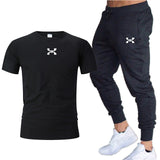 2019 new T Shirt+Pants Sets Men Letter Printed Summer Suits Casual Tshirt Men Tracksuits Brand Clothing Tops Tees Set Male 2XL