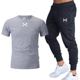 2019 new T Shirt+Pants Sets Men Letter Printed Summer Suits Casual Tshirt Men Tracksuits Brand Clothing Tops Tees Set Male 2XL