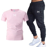 2019 new T Shirt+Pants Sets Men Letter Printed Summer Suits Casual Tshirt Men Tracksuits Brand Clothing Tops Tees Set Male 2XL