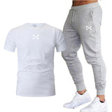 2019 new T Shirt+Pants Sets Men Letter Printed Summer Suits Casual Tshirt Men Tracksuits Brand Clothing Tops Tees Set Male 2XL