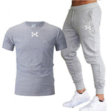 2019 new T Shirt+Pants Sets Men Letter Printed Summer Suits Casual Tshirt Men Tracksuits Brand Clothing Tops Tees Set Male 2XL