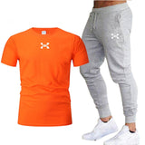 2019 new T Shirt+Pants Sets Men Letter Printed Summer Suits Casual Tshirt Men Tracksuits Brand Clothing Tops Tees Set Male 2XL