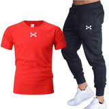 2019 new T Shirt+Pants Sets Men Letter Printed Summer Suits Casual Tshirt Men Tracksuits Brand Clothing Tops Tees Set Male 2XL
