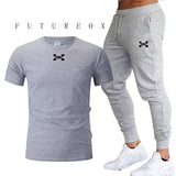 2019 new T Shirt+Pants Sets Men Letter Printed Summer Suits Casual Tshirt Men Tracksuits Brand Clothing Tops Tees Set Male 2XL