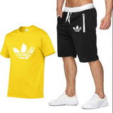 2019 Fashion New Men's Tracksuit Two Piece Shorts+T-shirts Summer Sweatshirts Suit Male chandal hombre jogging Suit