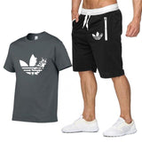 2019 Fashion New Men's Tracksuit Two Piece Shorts+T-shirts Summer Sweatshirts Suit Male chandal hombre jogging Suit