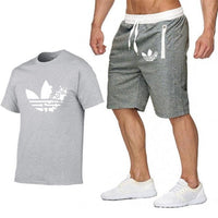 2019 Fashion New Men's Tracksuit Two Piece Shorts+T-shirts Summer Sweatshirts Suit Male chandal hombre jogging Suit
