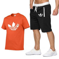 2019 Fashion New Men's Tracksuit Two Piece Shorts+T-shirts Summer Sweatshirts Suit Male chandal hombre jogging Suit