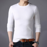 Mountainskin Men's Sweater Autumn Pullover New Slim Round Neck Mens Bottoming Shirt Fashion Casual Solid Sweater M~4XL SA764