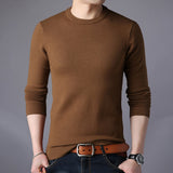 Mountainskin Men's Sweater Autumn Pullover New Slim Round Neck Mens Bottoming Shirt Fashion Casual Solid Sweater M~4XL SA764