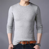 Mountainskin Men's Sweater Autumn Pullover New Slim Round Neck Mens Bottoming Shirt Fashion Casual Solid Sweater M~4XL SA764