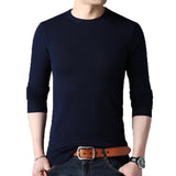 Mountainskin Men's Sweater Autumn Pullover New Slim Round Neck Mens Bottoming Shirt Fashion Casual Solid Sweater M~4XL SA764