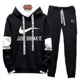 High Quality Men Clothing Set Sportswear 2019 Autumn Hoodies Sweatshirts Sporting Sets Men's Tracksuits Mens Hoodies+Pants 2pcs