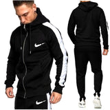 winter sportswear men's suit thickening hooded shirt +pants suit zipper sweatshirt sportswear suit men's warm hooded sportswear