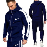 winter sportswear men's suit thickening hooded shirt +pants suit zipper sweatshirt sportswear suit men's warm hooded sportswear