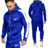 winter sportswear men's suit thickening hooded shirt +pants suit zipper sweatshirt sportswear suit men's warm hooded sportswear