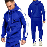 winter sportswear men's suit thickening hooded shirt +pants suit zipper sweatshirt sportswear suit men's warm hooded sportswear