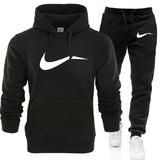 2019 New Fashion Men Hoodies Suits Brand Tracksuit Men Hip Hop Sweatshirts+Sweatpants Autumn Winter Fleece Hooded Pullover