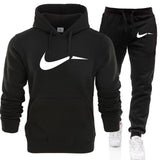 2019 New Fashion Men Hoodies Suits Brand Tracksuit Men Hip Hop Sweatshirts+Sweatpants Autumn Winter Fleece Hooded Pullover