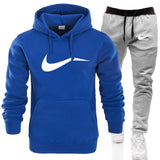 2019 New Fashion Men Hoodies Suits Brand Tracksuit Men Hip Hop Sweatshirts+Sweatpants Autumn Winter Fleece Hooded Pullover