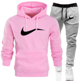 2019 New Fashion Men Hoodies Suits Brand Tracksuit Men Hip Hop Sweatshirts+Sweatpants Autumn Winter Fleece Hooded Pullover