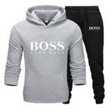 Men's Boss Letter Print Sportswear Sets Fashion Tracksuits Men Hoodies And Long Pants 2019 Winter Casual Sport Suits Men Clothes