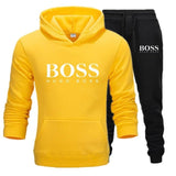 Men's Boss Letter Print Sportswear Sets Fashion Tracksuits Men Hoodies And Long Pants 2019 Winter Casual Sport Suits Men Clothes