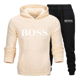 Men's Boss Letter Print Sportswear Sets Fashion Tracksuits Men Hoodies And Long Pants 2019 Winter Casual Sport Suits Men Clothes
