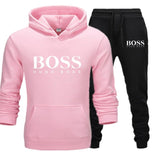 Men's Boss Letter Print Sportswear Sets Fashion Tracksuits Men Hoodies And Long Pants 2019 Winter Casual Sport Suits Men Clothes