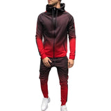 2019 Autumn Casual Men Tracksuit Sets Fashion 3DGradient Sweatsuit Hoodies Sweatshirt Sweatpants Slim Joggers Gym Pants Suit Man